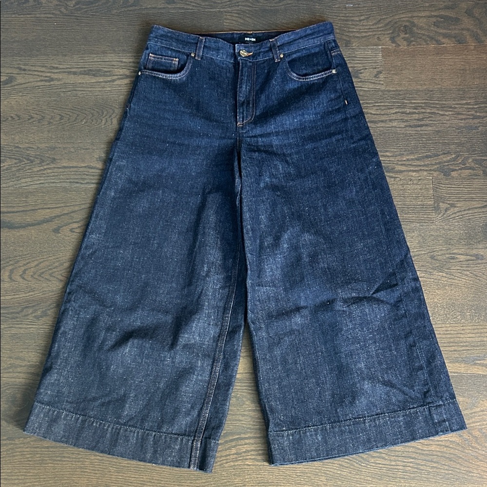 ME+EM Dark Indigo Wide-Leg Jeans